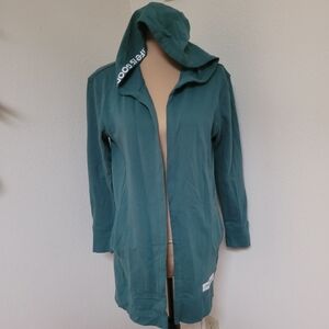 Life is Good Teal Hooded Cardigan